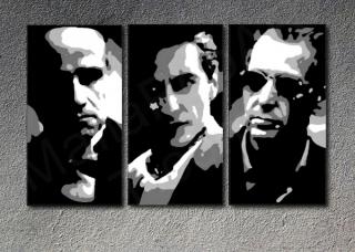 The Godfather I-III Al Pacino, Marlon Brando  3 panel canvas ART 