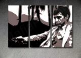 Scarface - AL PACINO "Palm Beach" 3 panel POP ART on canvas