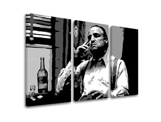 The biggest mobsters on the canvas - The Godfather - Marlon Brando with a bottle of scotch