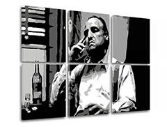 The biggest mobsters on the canvas The Godfather - Vito Corleone with a bottle of scotch