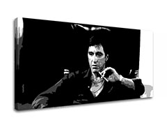 The biggest mobsters on the canvas Scarface - Angry Tony Montana with a cigar in his hand
