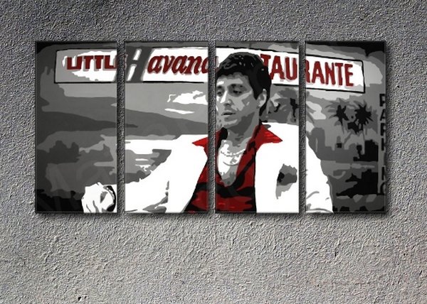 Scarface - Havana 4 panel POP ART on canvas