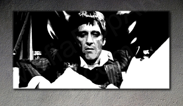 Scarface - AL PACINO "Cocain" POP ART painting on canvas