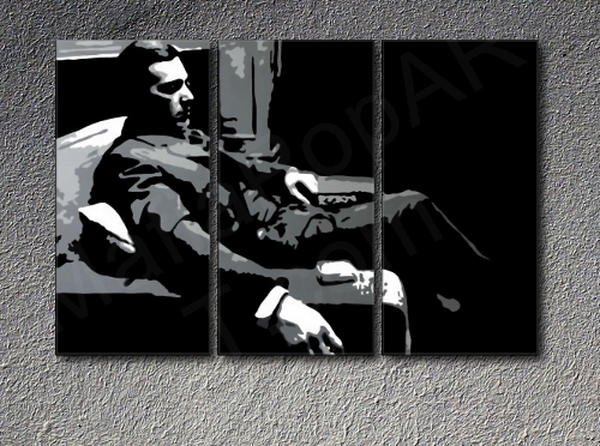 The Godfather M. Corleone Al Pacino  3 panel canvas ART 