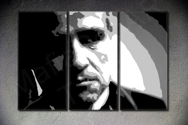 The Godfather Vito Corleone Marlon Brando 3 panel canvas ART 