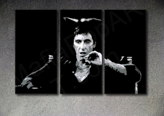 Scarface - AL PACINO 3 panel POP ART on canvas