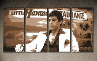 Scarface - Havana 4 panel POP ART on canvas