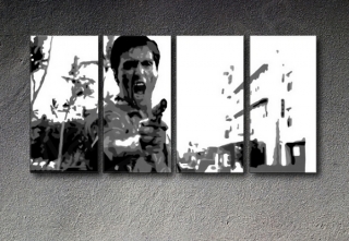 Scarface -"The Killer" 4 panel POP ART on canvas