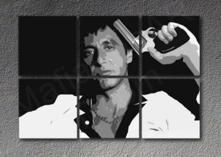 Scarface - AL PACINO 6 panel POP ART on canvas