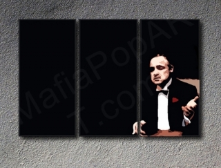 The Godfather Vito Corleone Marlon Brando canvas ART 3 panel 