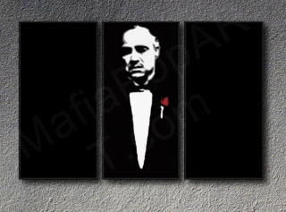 The Godfather Vito Corleone Marlon Brando canvas ART 3 panel 