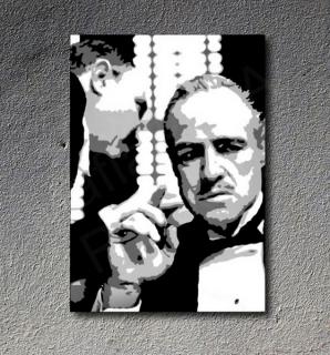 The Godfather Vito Corleone Marlon Brando canvas ART