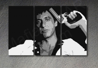 Scarface - AL PACINO 3 panel POP ART on canvas